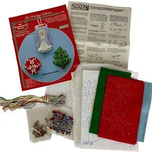 Paragon Needlecraft 6916 Felt Christmas Spinner Ornaments Kit Set Of 3 Designs